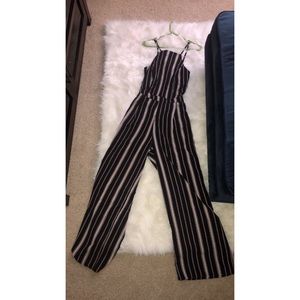 Long black Jumpsuit w/ stripes